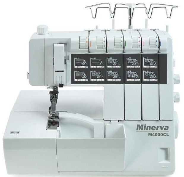 Minerva Коверлок M4000CL, 120Вт, 20 оп., (5, 4, 3, 2-х ниткові шви), білий