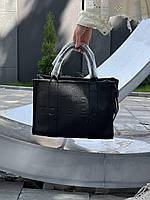Женская сумка Marc Jacobs The Large Tote Bag Black Leather Марк Джейкобс шопер