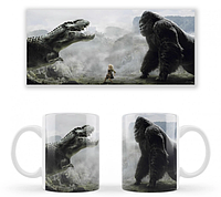 Чашка белая керамическая Godzilla vs. Kong Годзилла против Конга  ABC