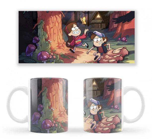 Чашка біла керамічна Gravity Falls Гравіті Фолз ABC