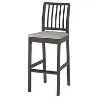 Барний стілець зі спинкою темно-коричневий Оррста світло-сірий 75 см EKEDALEN ЕКЕДАЛЕН 104.005.40