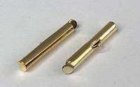 Зажим Концевик трубочка слайдер для бижутерии 25 мм. Цвет - золото
