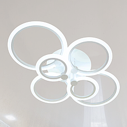 Яскрава Led люстра Diasha 100W до 20 кв.м колір Білий A8022/6WH