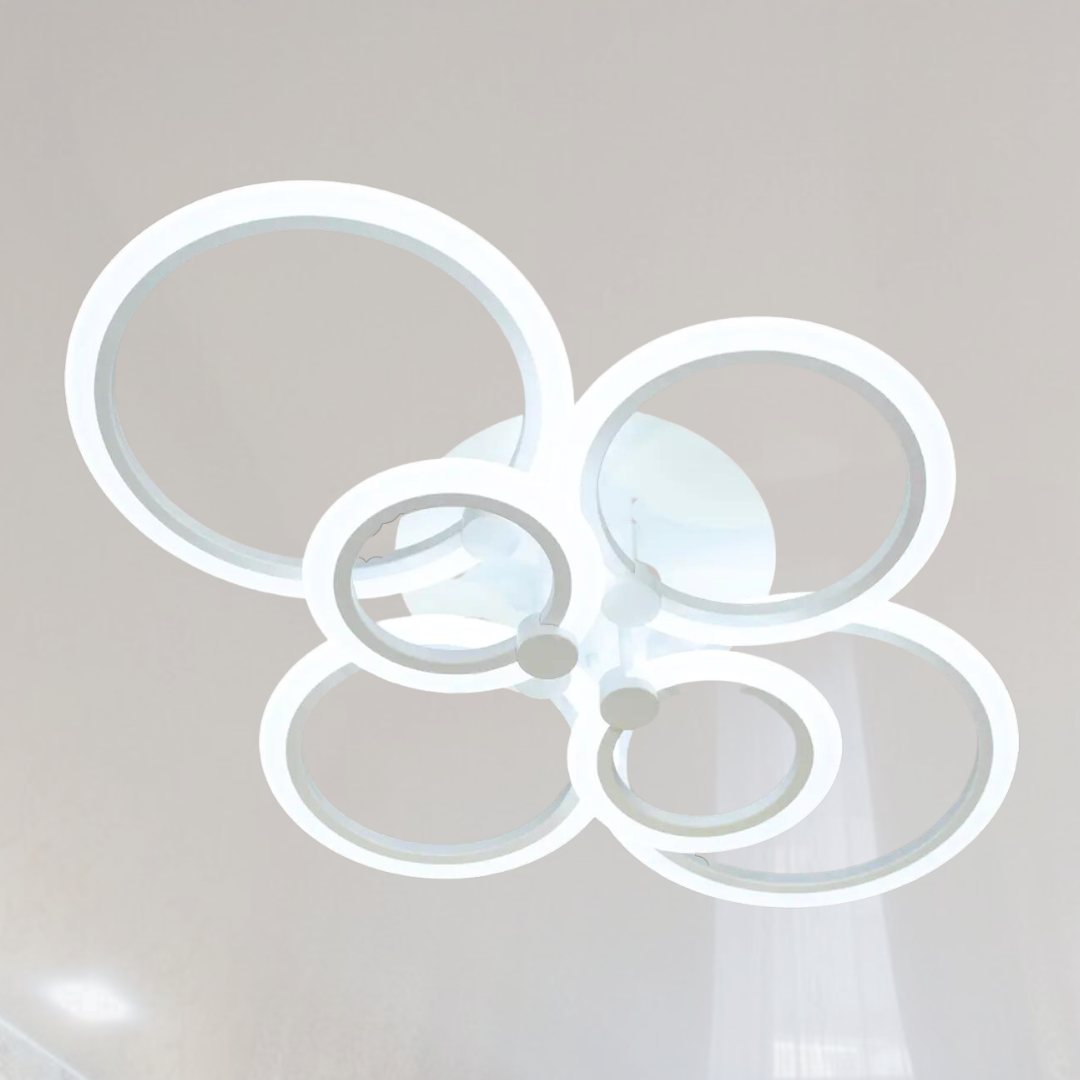 Яскрава Led люстра Diasha 100W до 20 м² колір Білий A8022/6WH, фото 1