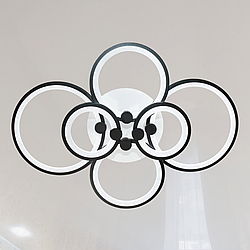 Led люстра стельова з дімером Diasha 115W до 20 кв.м колір Чорний 8022/6BK