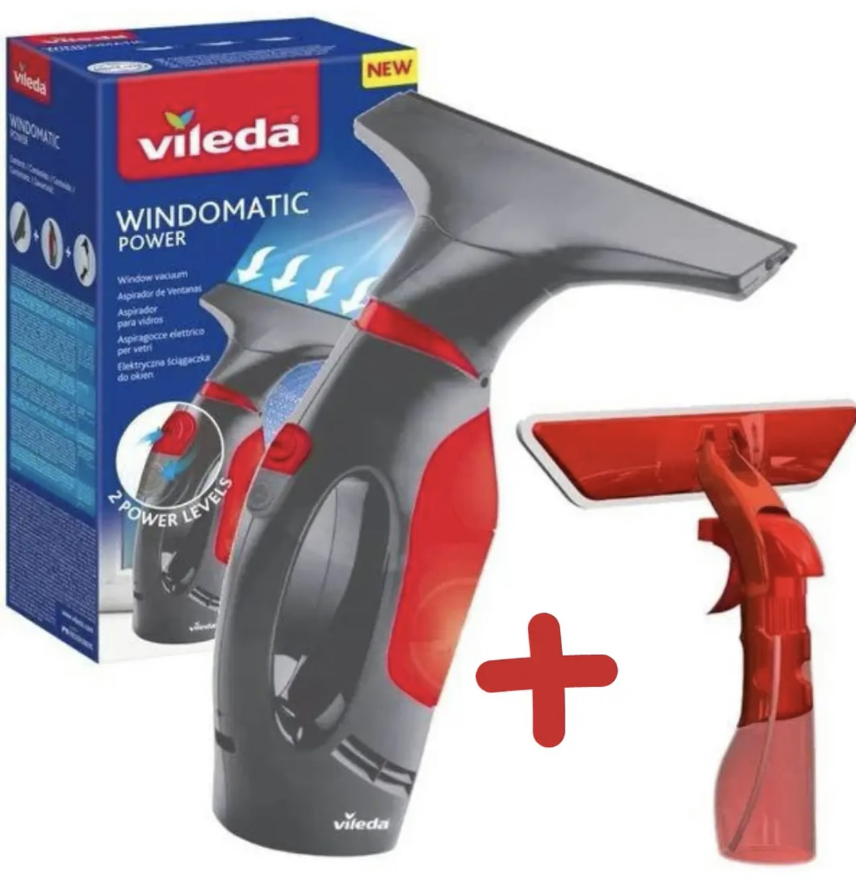 Акумуляторний склоочисник віконний пилосос Windomatic Power SET - скребок + щітка Vileda, фото 1