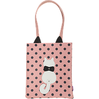 Сумка на плече плоска прямокутна декор кота з рухливим хвостом рожева