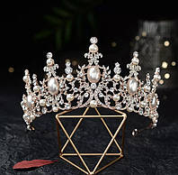 Корона на голову, высокая диадема тиара, корона на конкурс красоты