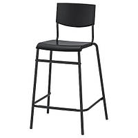 Барний стілець зі спинкою чорний чорний 63 см STIG СТІГ 304.984.18