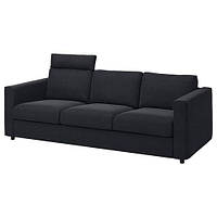 Чохол для 3-місного дивана з узголів'ям Саксемара чорно-блакитна VIMLE ВІМЛЕ 494.241.54