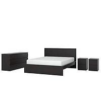 Меблі д/спальні компл із 4 предм чорно-коричневий 140х200 см Вміст упаковки: 1 каркас ліжка з рейковою вставкою та центральною