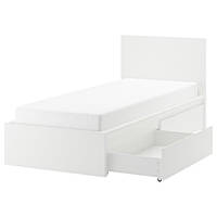 Каркас ліжка високий 2 крб д/збер білий 90х200 см MALM МАЛЬМ 790.129.91