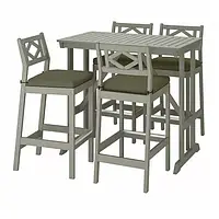 Барний стіл і 4 барні стільці сіра пляма FRÖSÖN Дувхольмен темно-бежево-зелений BONDHOLMEN 094.130.01