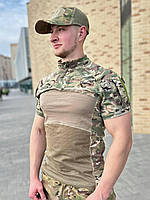 Убакс тактический с коротким рукавом мультикам Han Wild армейская рубашка убакс без рукавов с липучками