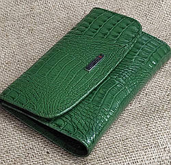 Жіночий гаманець шкіряний зеленій лаковий Arietti (Туреччина)
