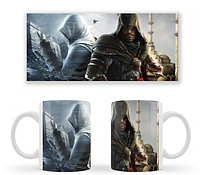Чашка белая керамическая Assassins Creed Altair and Ezio Auditore (Альтаир и Эцио Аудиторе) ABC