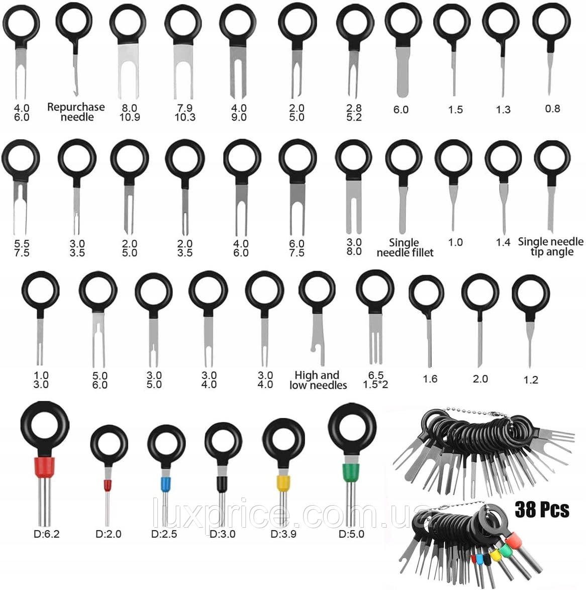 Набір для розбирання штифтів 38 шт. знімачі 38 шт. Geko G02704    Luxprice, фото 1