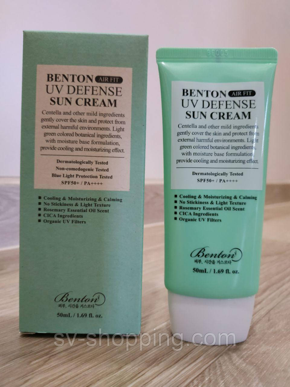 Сонцезахисний крем з центелою для обличчя benton uv deense sun cream