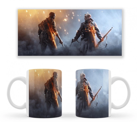 Чашка біла керамічна Battlefield 1 ABC, фото 1