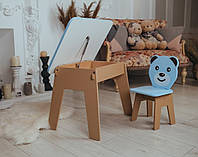 Детский набор столик и стульчик. Стол с ящиком и стульчик. Для учебы, рисования, игры от 1,5 до 6 лет