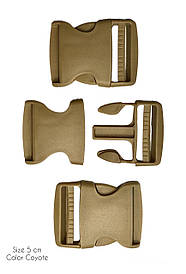 Застібка фастекс (Карабін) 50мм Койот пластиковий