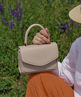 Красивая женская бежевая сумка экокожа через плечо,трендовая кроссбоди на каждый день,модный клатч