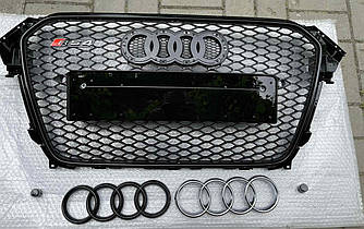 Решітка радіатора Audi A4 B8 (11-15) тюнінг стиль RS4 (чорний глянець)
