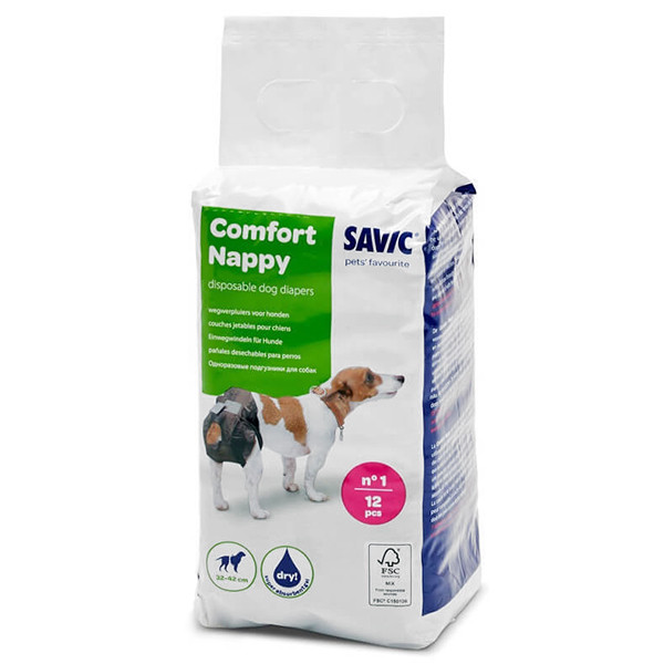 Savic Comfort Nappy САВІК КОМФОРТ НАППІ памперси для собак T1 | 12 шт./уп., фото 1