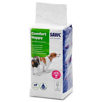 Savic Comfort Nappy САВІК КОМФОРТ НАППІ памперси для собак T2 | 12 шт./уп.