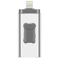 Флешка 3 в 1 lightning Flash Drive 32 GB для iPhone, Android, Windows. U-диск (срібло)