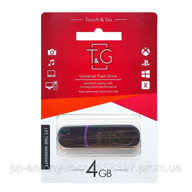 Флешка накопичувач USB 2.0 4GB T&G ( TG012-4GBBK)