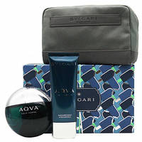 Подарочный набор Bvlgari Aqva Pour Homme туалетная вода 100 ml + бальзам после бритья 100 ml + косметичка