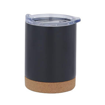 Кавова кружка з корковим дном 360мл Black із нержавіючої сталі з подвійними стінками