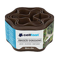 Cellfast Стрічка газонна, бордюрна, хвиляста, 10см x 9м, коричневий Technohub - Гарант Якості