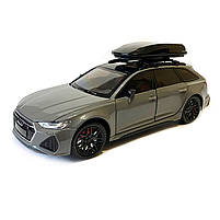 Машинка металева дитяча Audi RS6 ауді, сіра, Автоексперт, світло, інерція, відкриваються двері, багажник, капот, 1:24, 21*8*8см, фото 3
