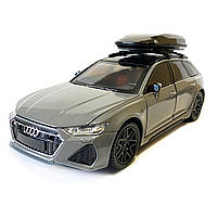 Машинка металева дитяча Audi RS6 ауді, сіра, Автоексперт, світло, інерція, відкриваються двері, багажник, капот, 1:24, 21*8*8см, фото 4