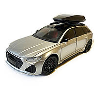 Машинка металева дитяча Audi RS6 Ауді, срібна, Автоексперт, світло, інерція, відкриваються двері, багажник, капот, 1:24, 21*8*8см, фото 2