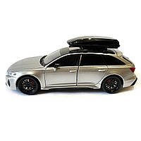 Машинка металева дитяча Audi RS6 Ауді, срібна, Автоексперт, світло, інерція, відкриваються двері, багажник, капот, 1:24, 21*8*8см, фото 3