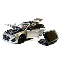 Машинка металева дитяча Audi RS6 Ауді, срібна, Автоексперт, світло, інерція, відкриваються двері, багажник, капот, 1:24, 21*8*8см, фото 8