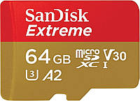 SanDisk Карта пам'яті microSD 64GB C10 UHS-I U3 R170/W80MB/s Extreme V30 + SD  Technohub - Гарант Якості