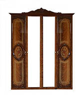 Шафа платтяної Кармен Нова 4 дверний ДСП Піно горіх, Піно горіх лак художній друк (Світ Меблів TM)