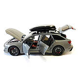Машинка металева дитяча Audi RS6 ауді, сіра, Автоексперт, світло, інерція, відкриваються двері, багажник, капот, 1:24, 21*8*8см, фото 6