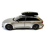 Машинка металева дитяча Audi RS6 Ауді, срібна, Автоексперт, світло, інерція, відкриваються двері, багажник, капот, 1:24, 21*8*8см, фото 3