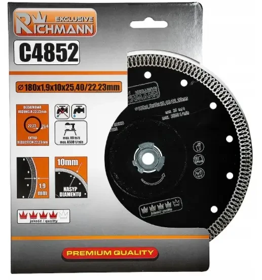 Диск алмазний для кераміки (тонкий) 180x1,9 мм EXCLUSIVE висота сегмента 10 мм, C4852, фото 1