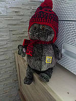 Мягкая игрушка кот Басик в одежде, Басик в шапочке и с шарфиком, друг кошечка лили