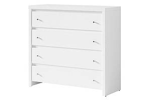 Комод на чотири ящики Синина 008 корпус ДСП Німфея альба, фасад Білий глянець (БРВ-Україна ТМ)