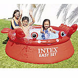 Intex Басейн наливний надувний 26100 Crab Easy Set 183х56см, об'єм: 880л, вага: 3,7кг для дітей та дорослих, фото 3