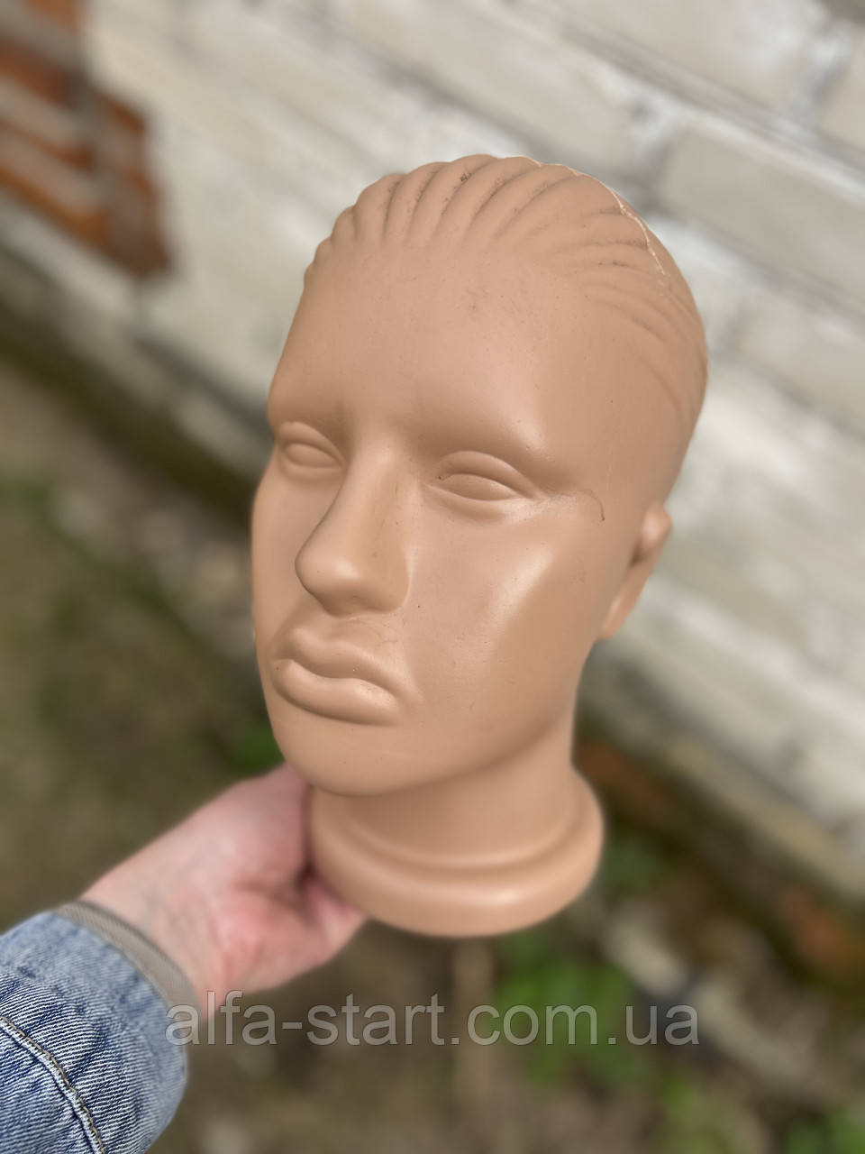 Манекен жіноча голова без макіяжу тілесного кольору, фото 1