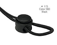Фиксатор для резинового шнура #115 цвет чёрный №580 (упаковка 100 шт)
