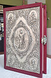 Книга Євангліє требне українською мовою із застібкою, накладка сріблення , оклад шкіра, розмір книги 19×26, фото 5